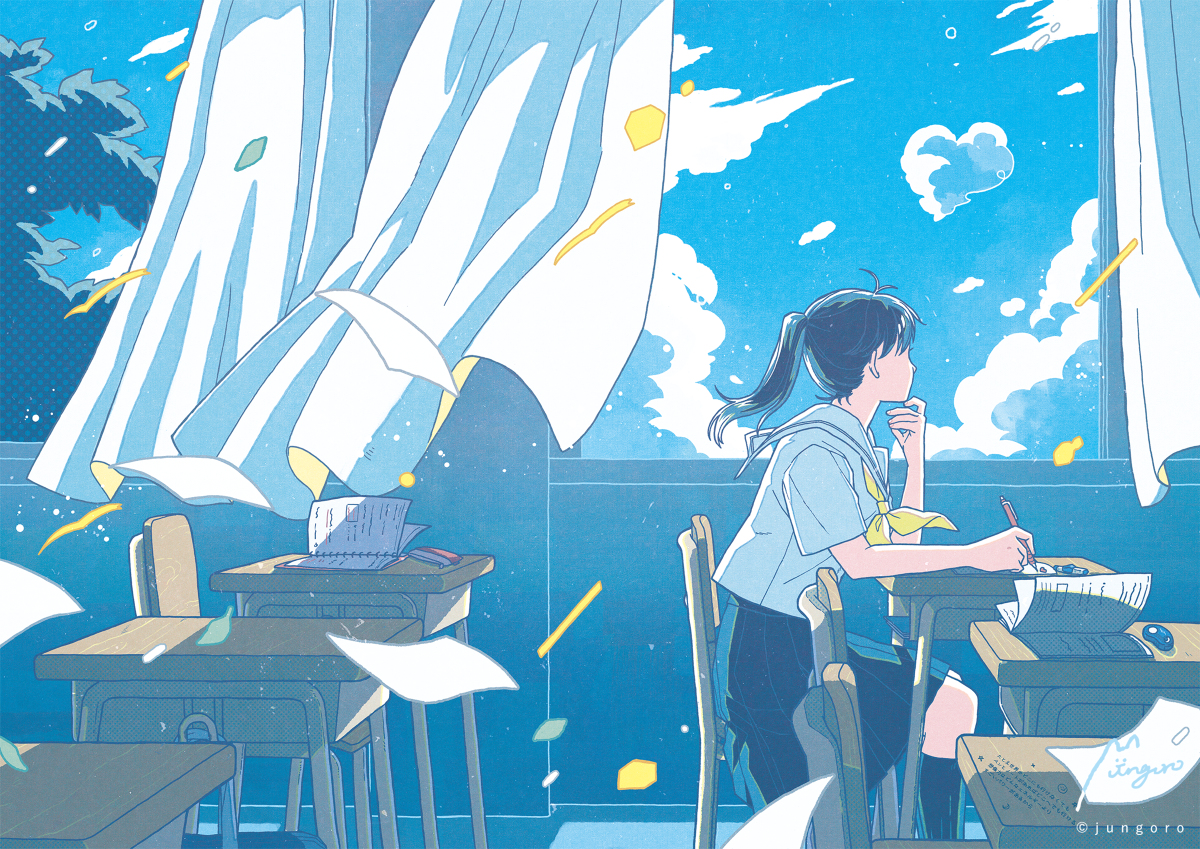 This is a pixiv picture whose title is 放課後の教室.