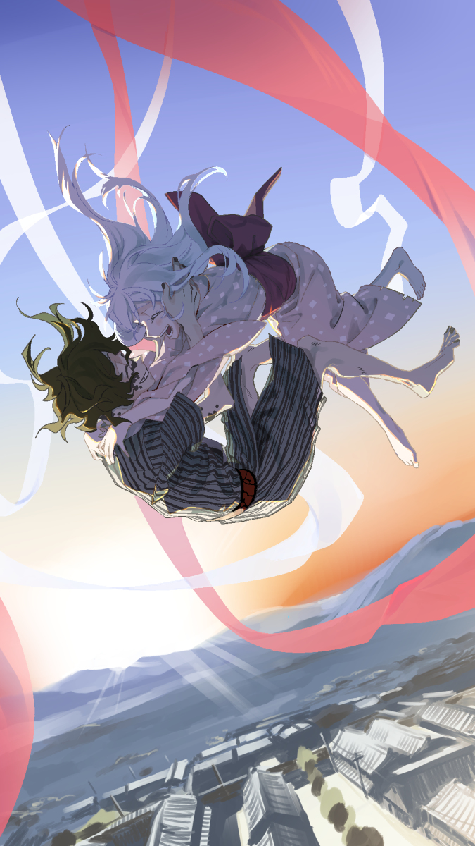This is a pixiv picture whose title is 黎明へ.