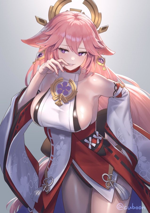 This is a pixiv picture whose title is 八重神子.