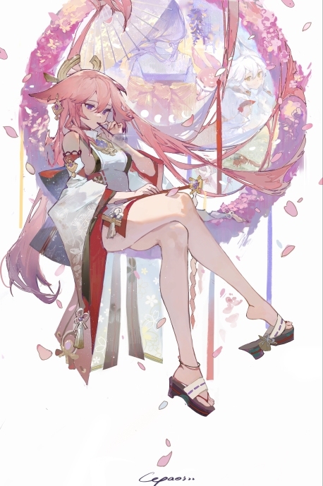 This is a pixiv picture whose title is Under the blossom tree.