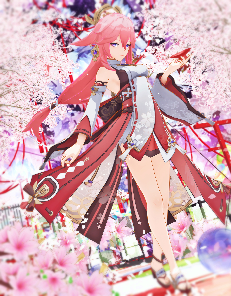 This is a pixiv picture whose title is 【原神MMD】八重 神子さん その２.