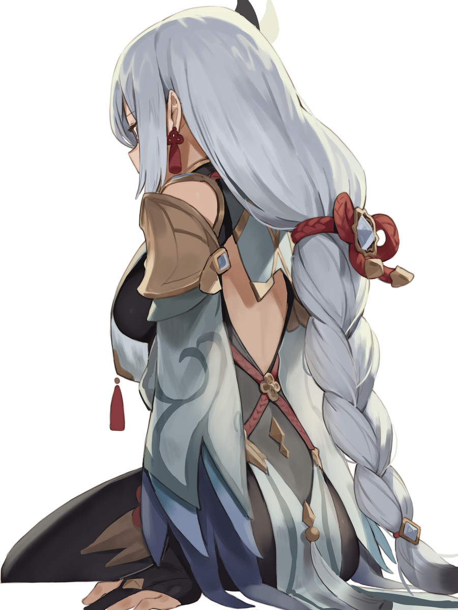 This is a pixiv picture whose title is 申鶴.
