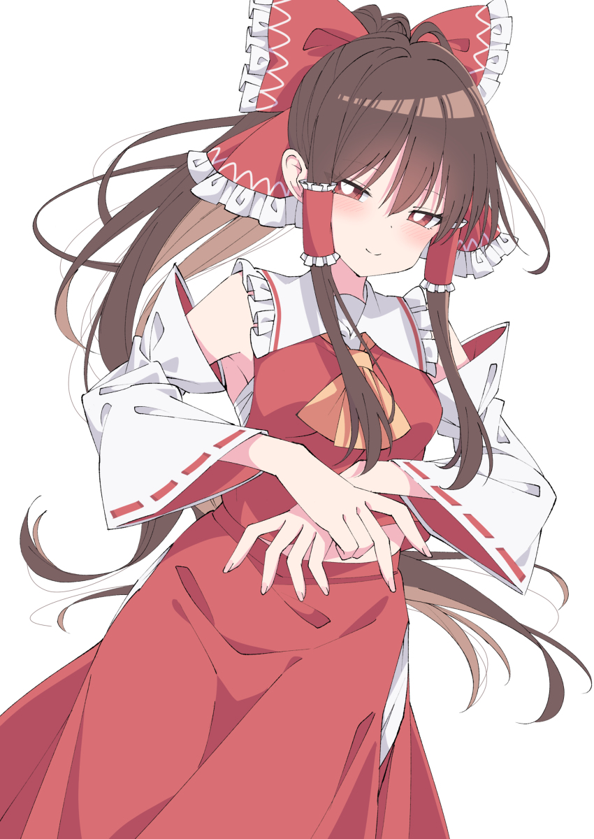 This is a pixiv picture whose title is ポニテ霊夢.