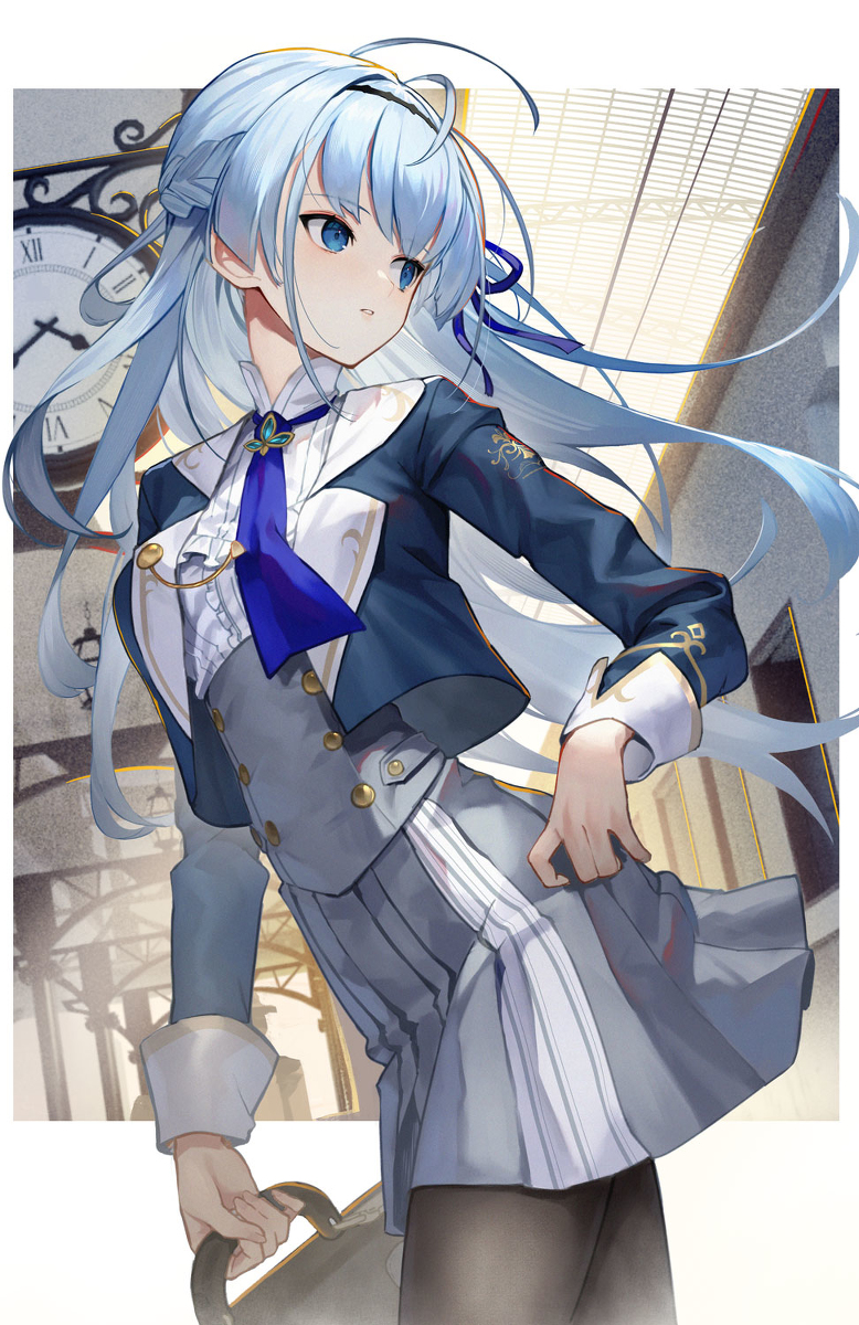 This is a pixiv picture whose title is 御令嬢ちゃん（制服の姿）.