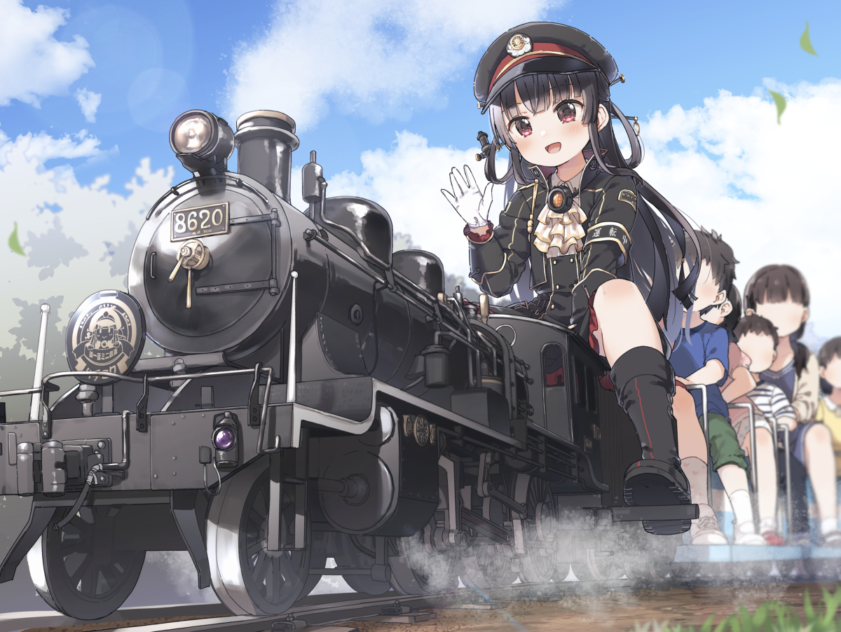 This is a pixiv picture whose title is ミニSLを運転するハチロクちゃん.