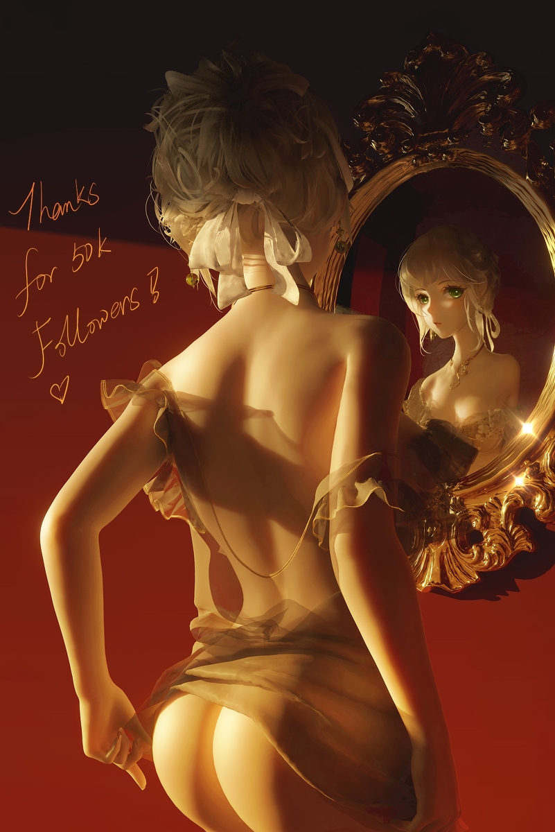 This is a pixiv picture whose title is mirror.