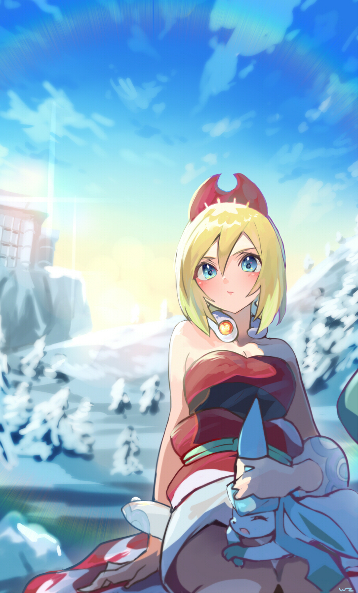 This is a pixiv picture whose title is カイちゃんと雪原(^^♪.