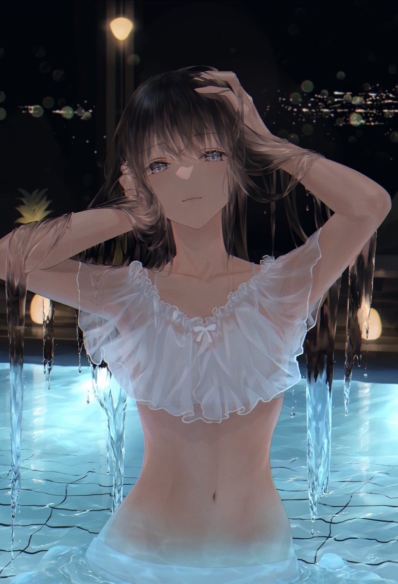 This is a pixiv picture whose title is 海月.