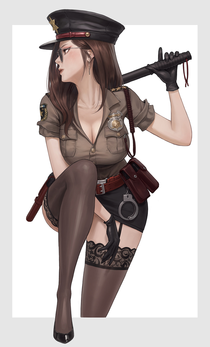 This is a pixiv picture whose title is police girl 2.