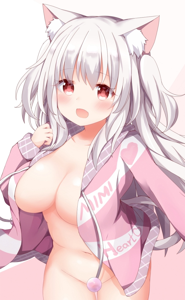 This is a pixiv picture whose title is 白ねこみみ.