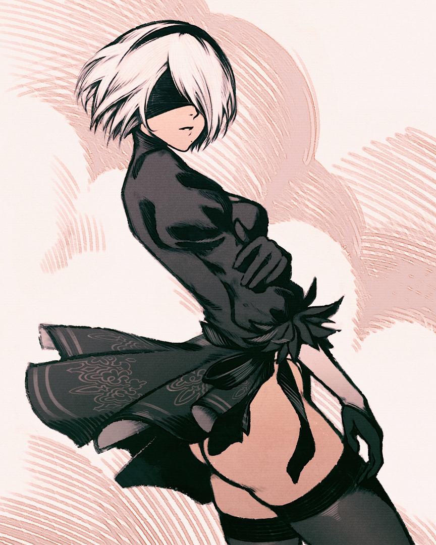 This is a pixiv picture whose title is 2B.