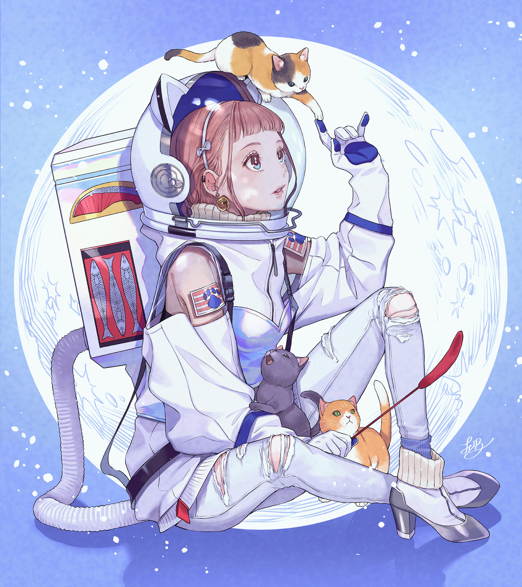 This is a pixiv picture whose title is SPACE CATS💫.