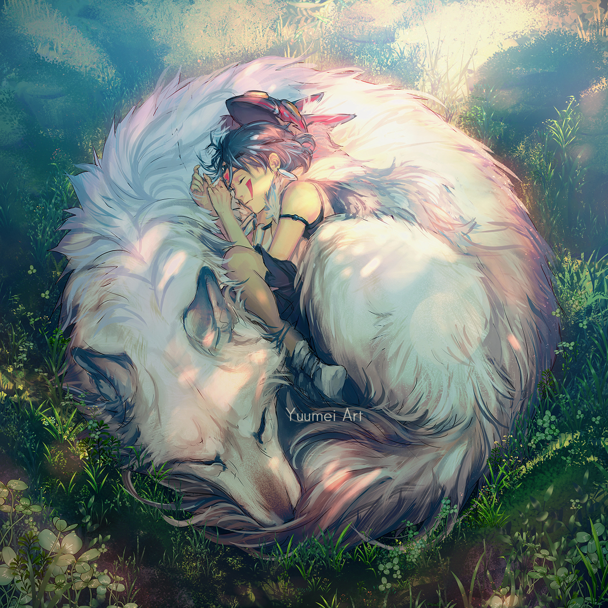 This is a pixiv picture whose title is Dreaming With Wolves.