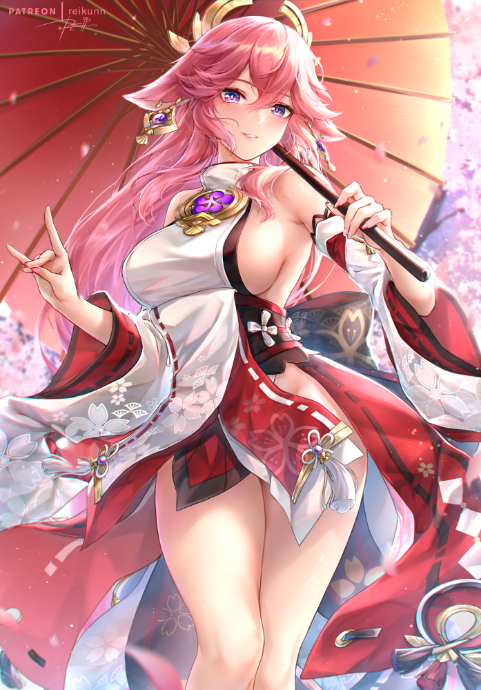 This is a pixiv picture whose title is 八重神子.