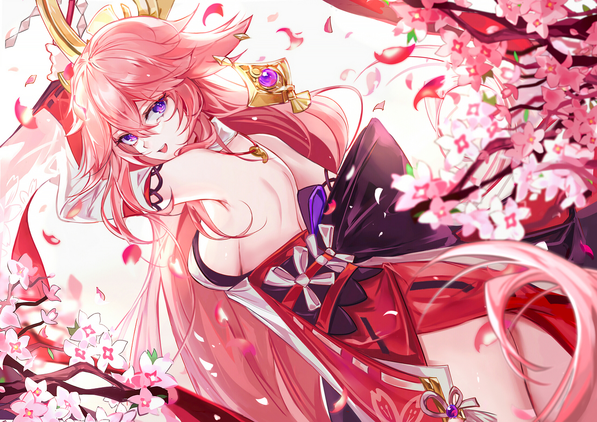 This is a pixiv picture whose title is 八重神子.