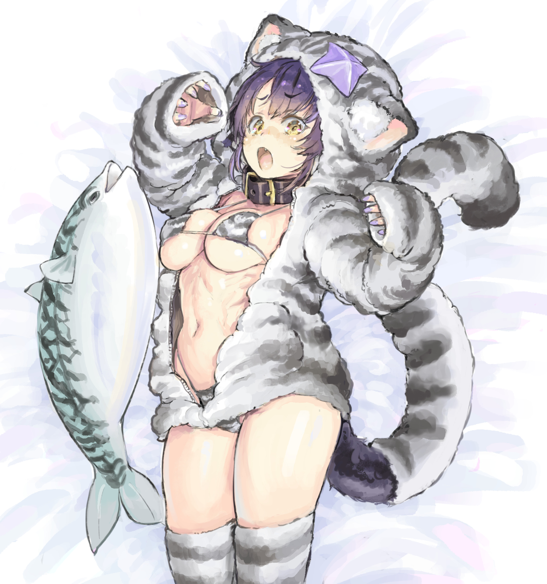 This is a pixiv picture whose title is 猫の日もみみちゃん.