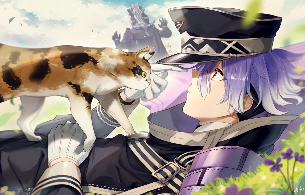 This is a pixiv picture whose title is 春の日差しと猫.