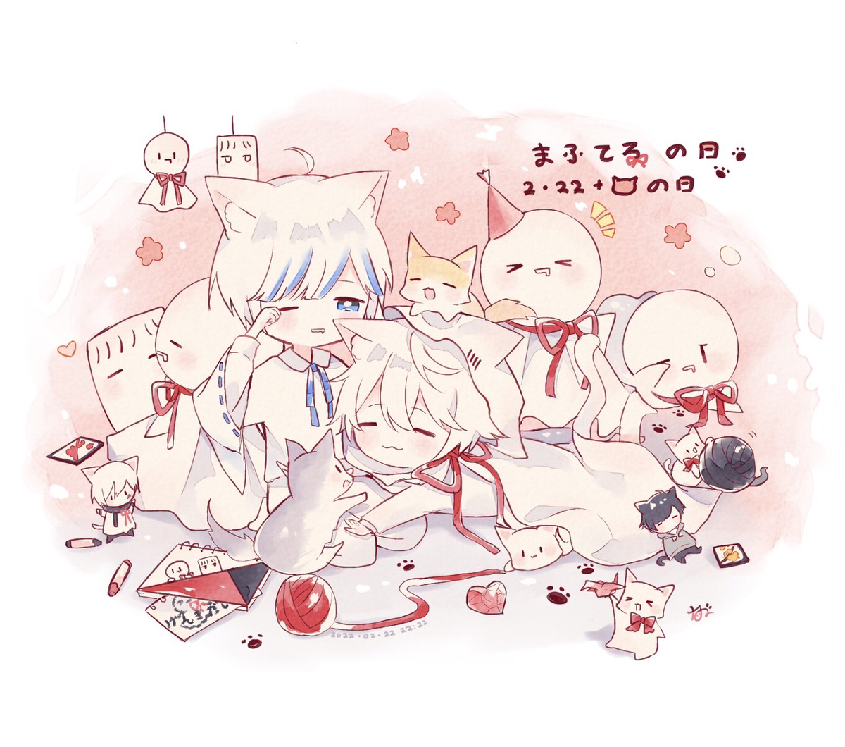 This is a pixiv picture whose title is ＊まふてるちゃんの日・ネコの日＊.