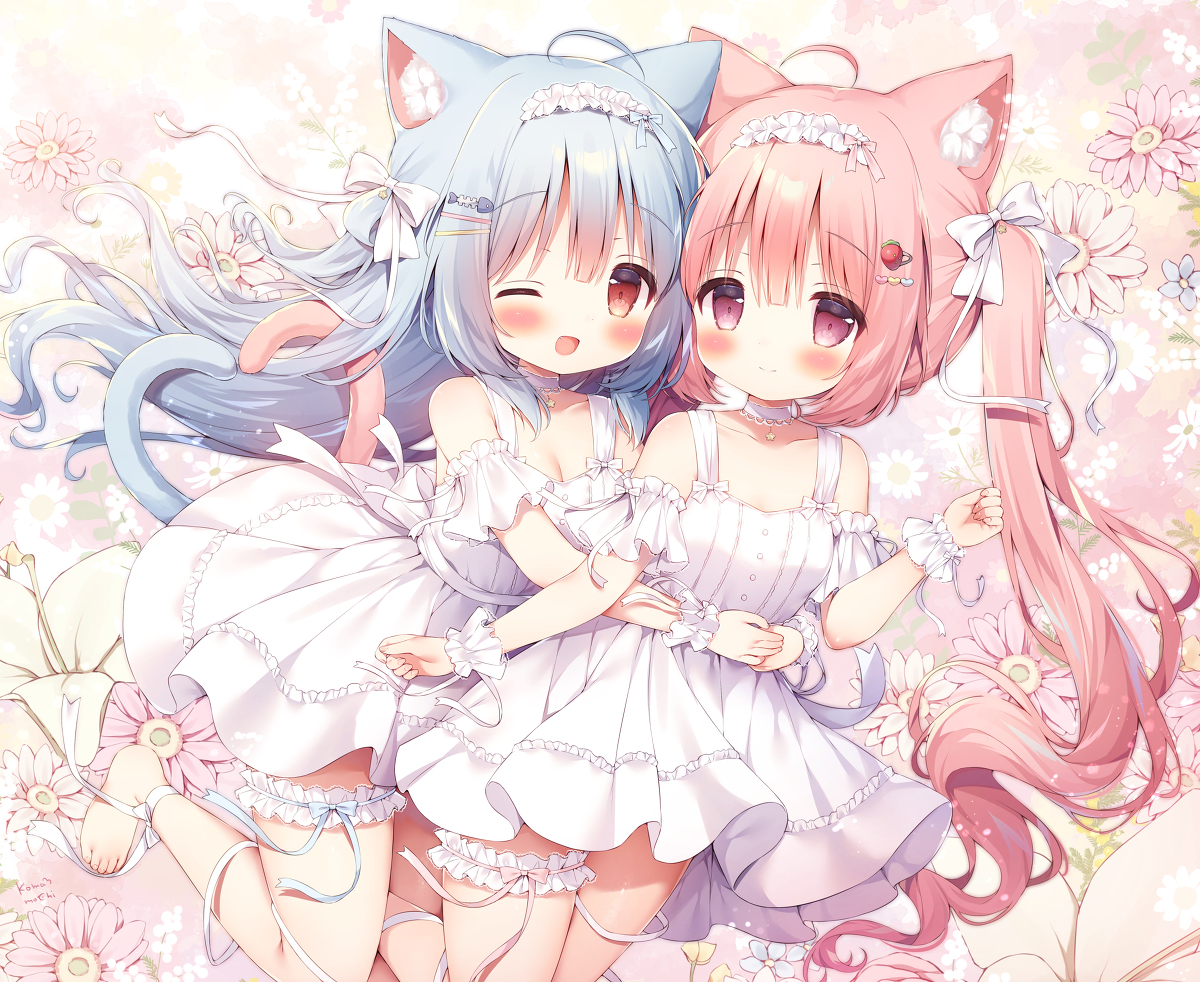 This is a pixiv picture whose title is 💐🐱🐱💐.