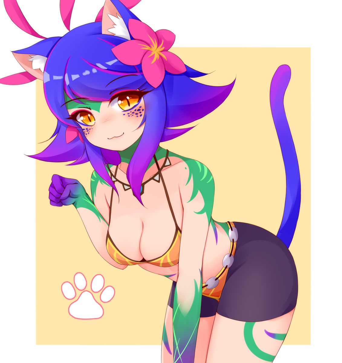 This is a pixiv picture whose title is 猫ニーコ.