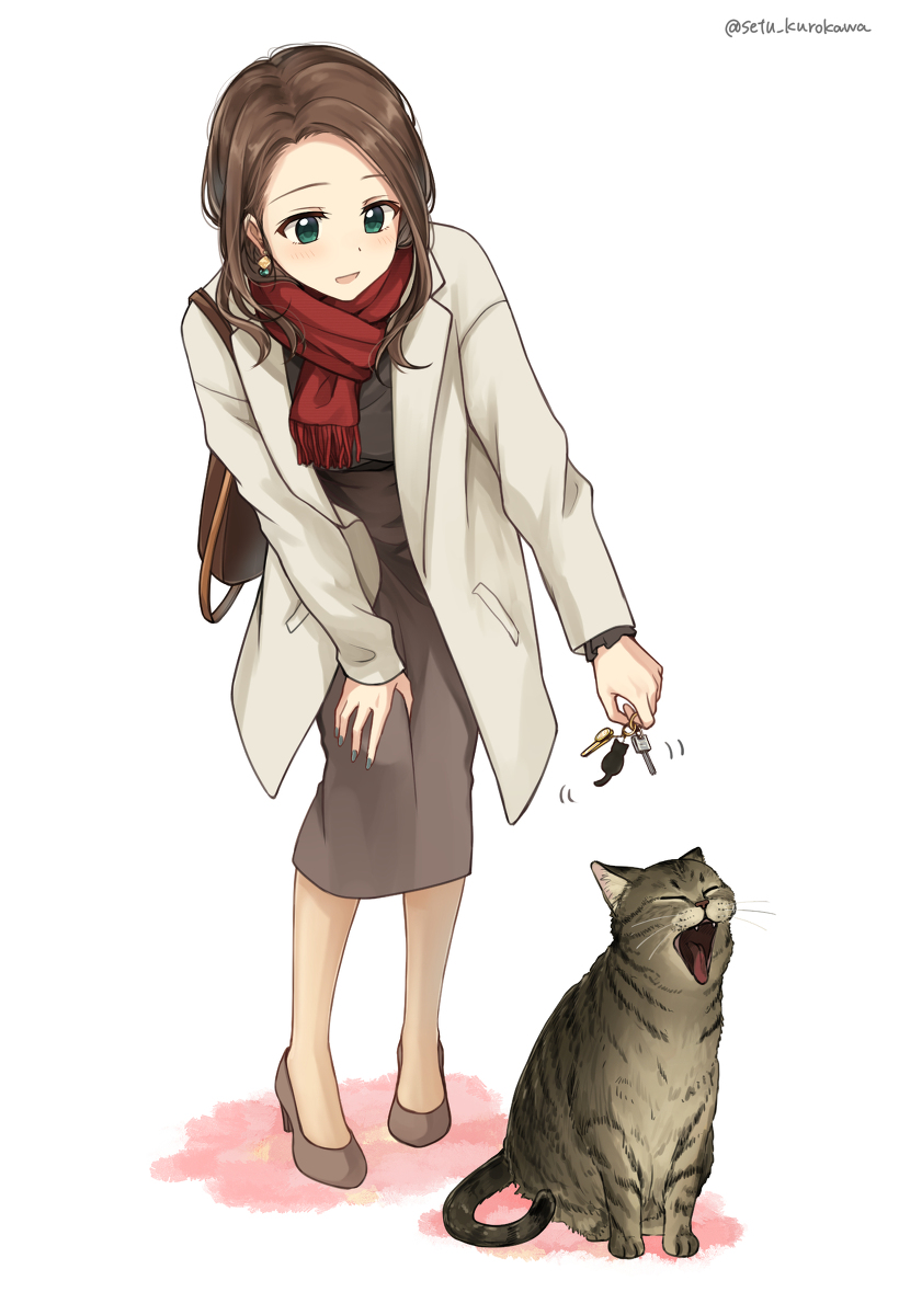 This is a pixiv picture whose title is 野良猫になつかれたいOLさん.