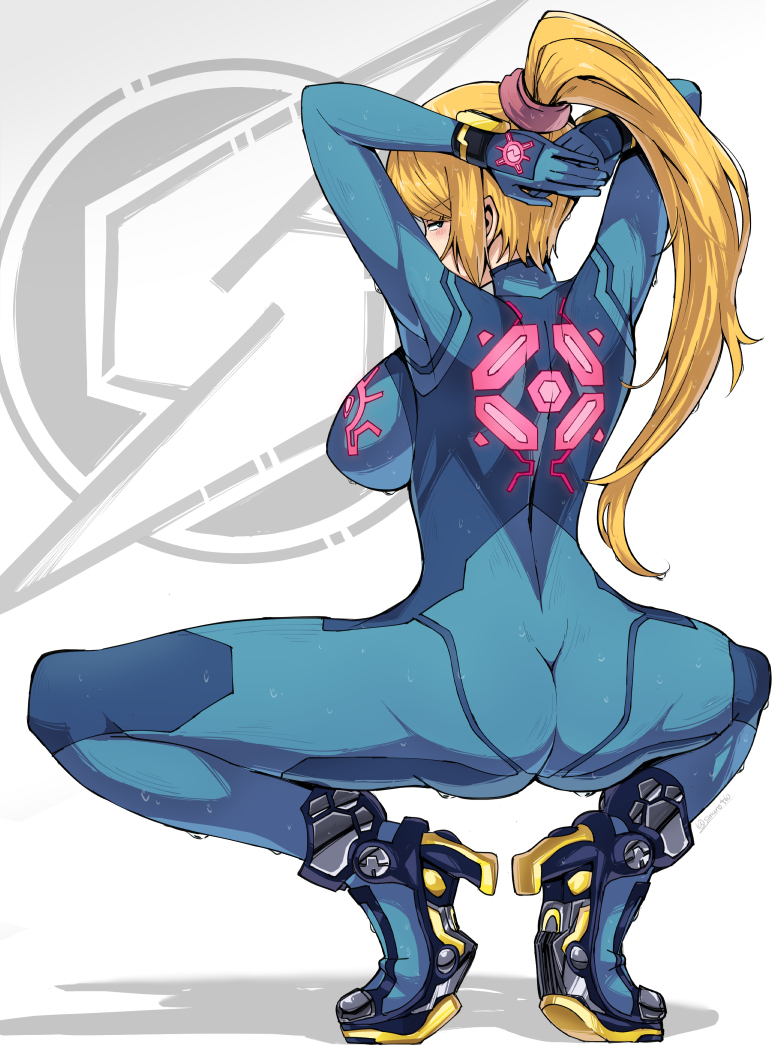 This is a pixiv picture whose title is 謎ポーズサムス.