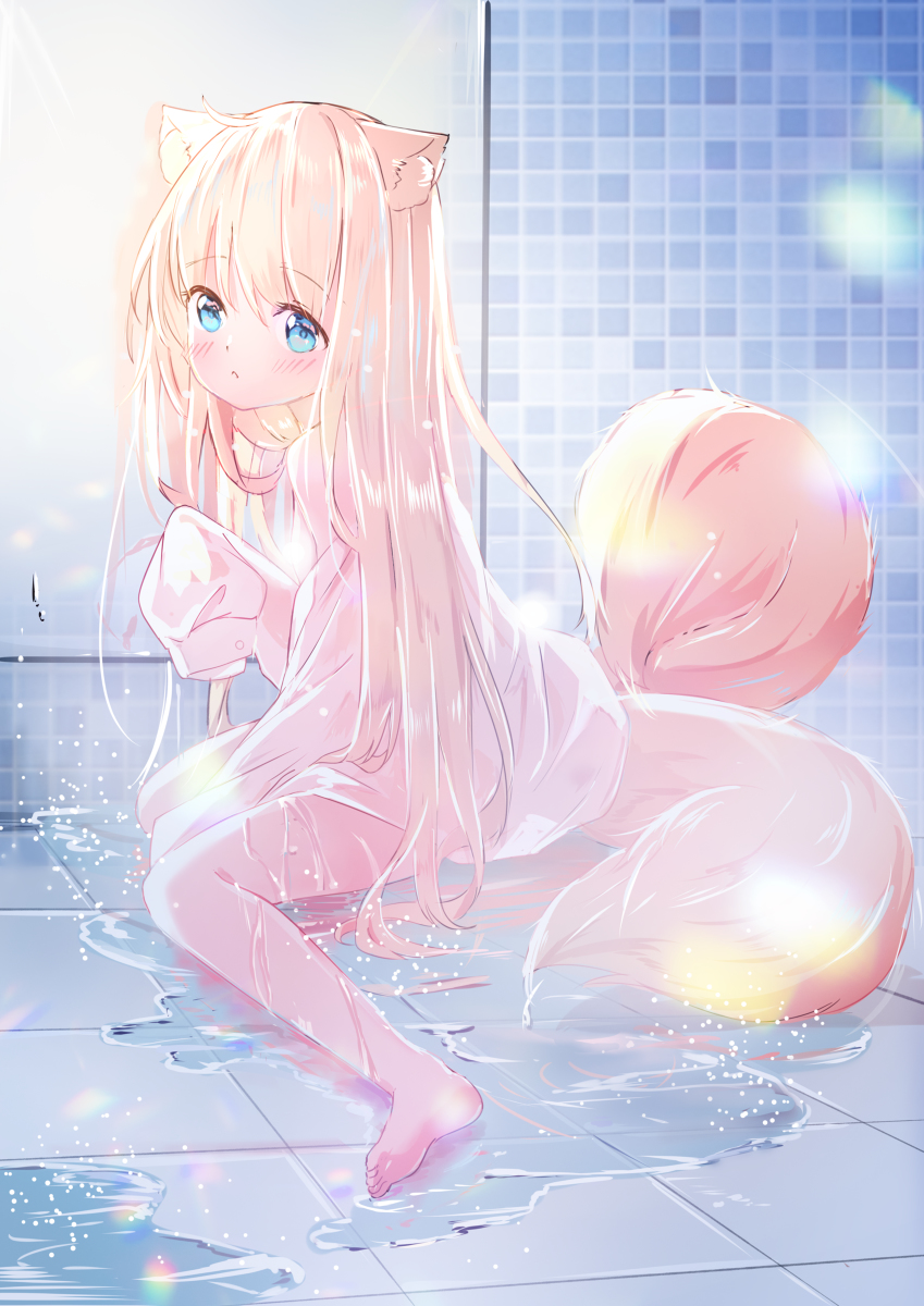 This is a pixiv picture whose title is 不想洗澡.