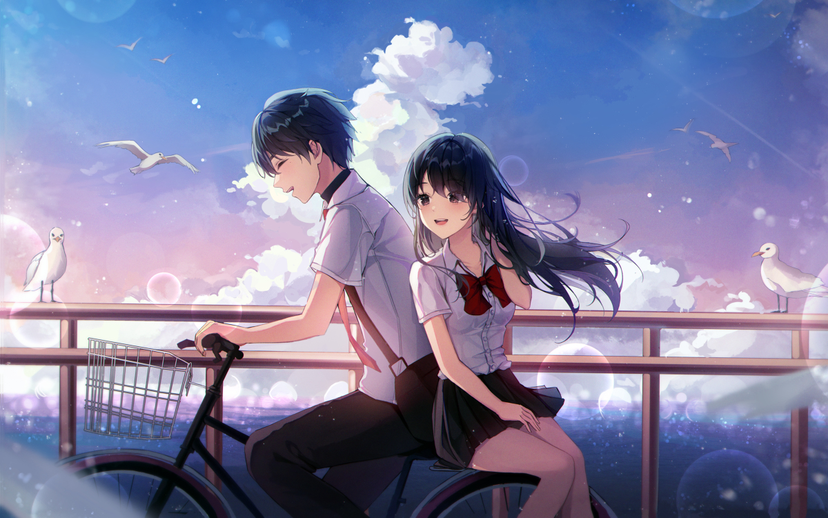 This is a pixiv picture whose title is 自転車.