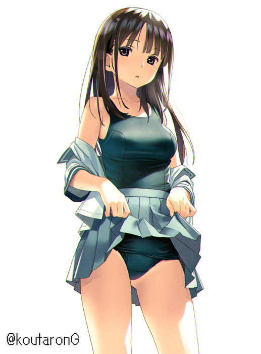 This is a pixiv picture whose title is スカートめくり.