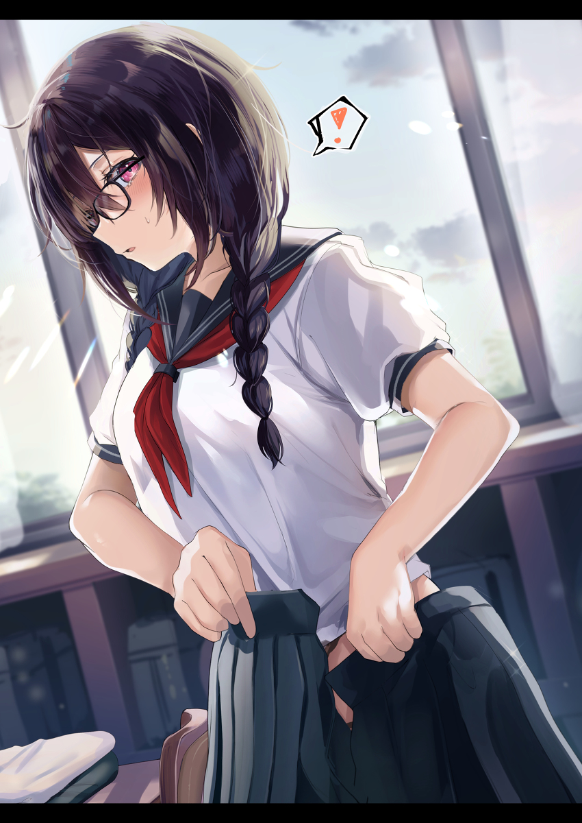 This is a pixiv picture whose title is 体育の忘れ物を取りに戻ったら….