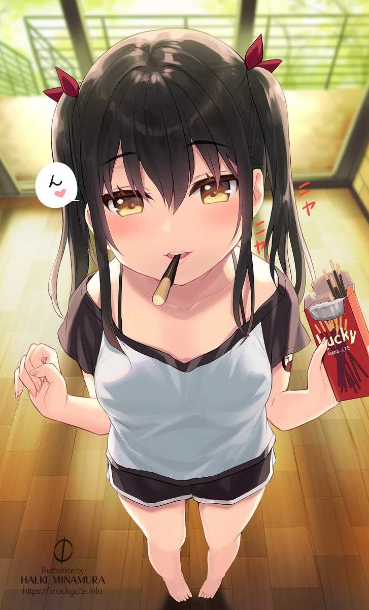 This is a pixiv picture whose title is 妹がポッキーゲーム仕掛けてきた.