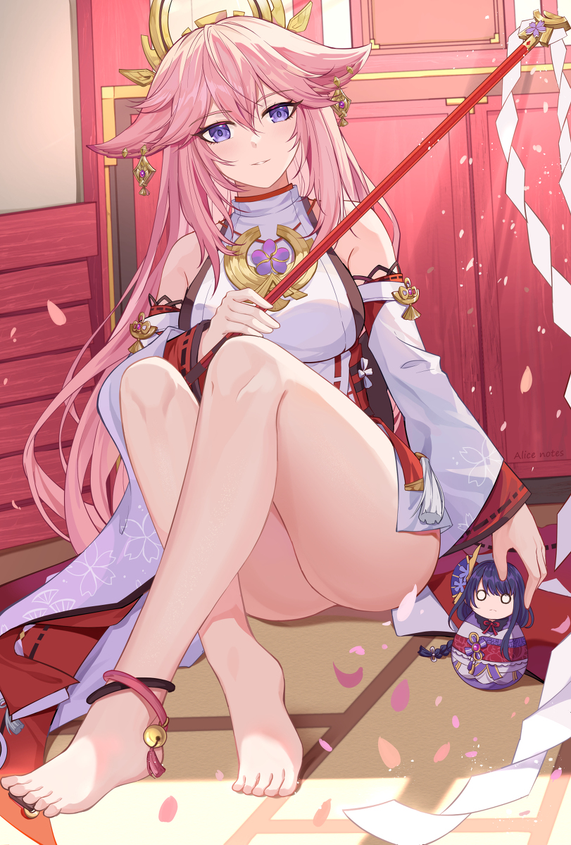 This is a pixiv picture whose title is 神社午后~.