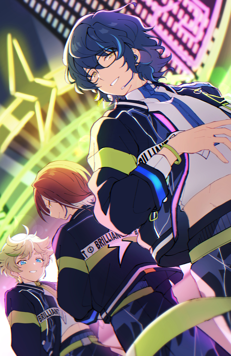 This is a pixiv picture whose title is Brilliant⚡️Smile💛💗💙😭🙏.