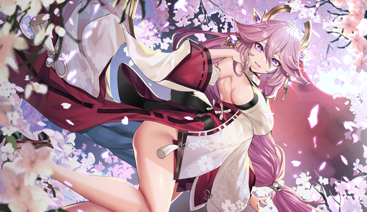 This is a pixiv picture whose title is 八重神子.