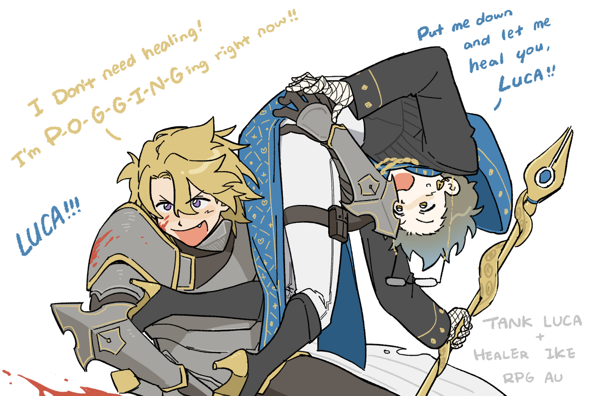 This is a pixiv picture whose title is Lucake in RPG au.