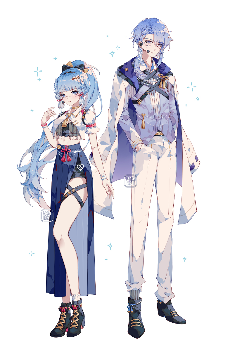 This is a pixiv picture whose title is Kamisato Idols ❄️🌊.