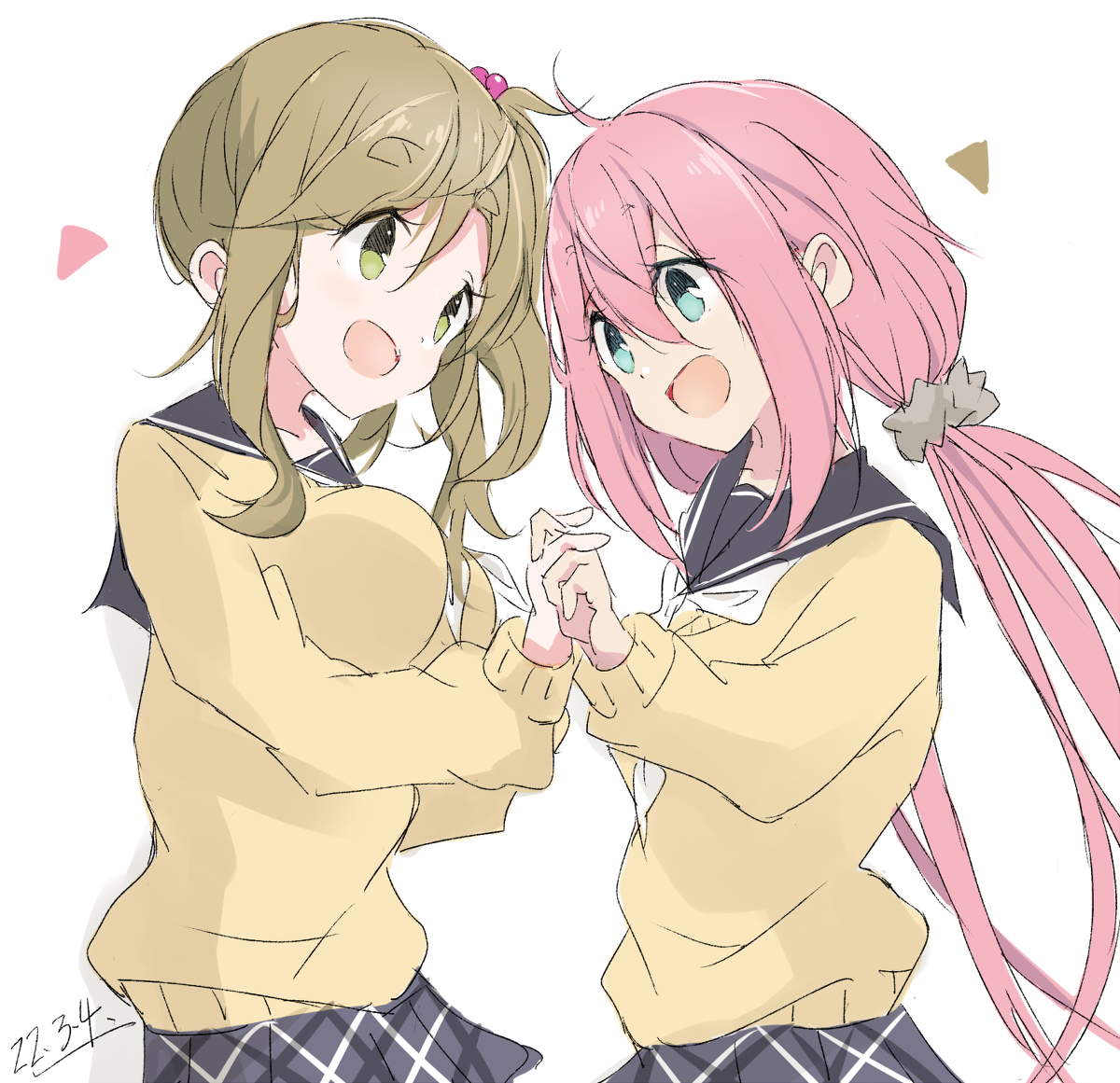 This is a pixiv picture whose title is なでしこちゃん＆犬子ちゃん誕生日.
