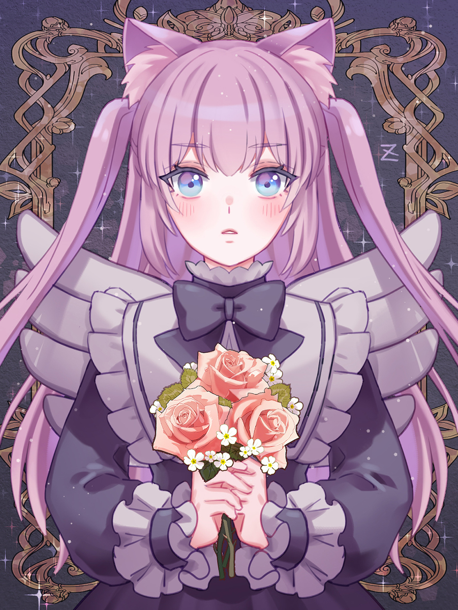 This is a pixiv picture whose title is 猫耳.