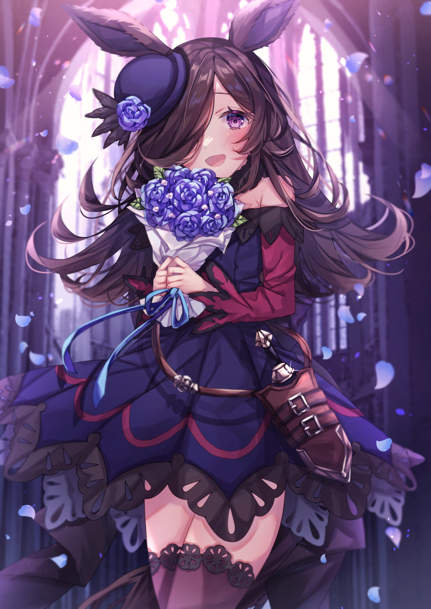 This is a pixiv picture whose title is 幸せの青いバラをあなたに.