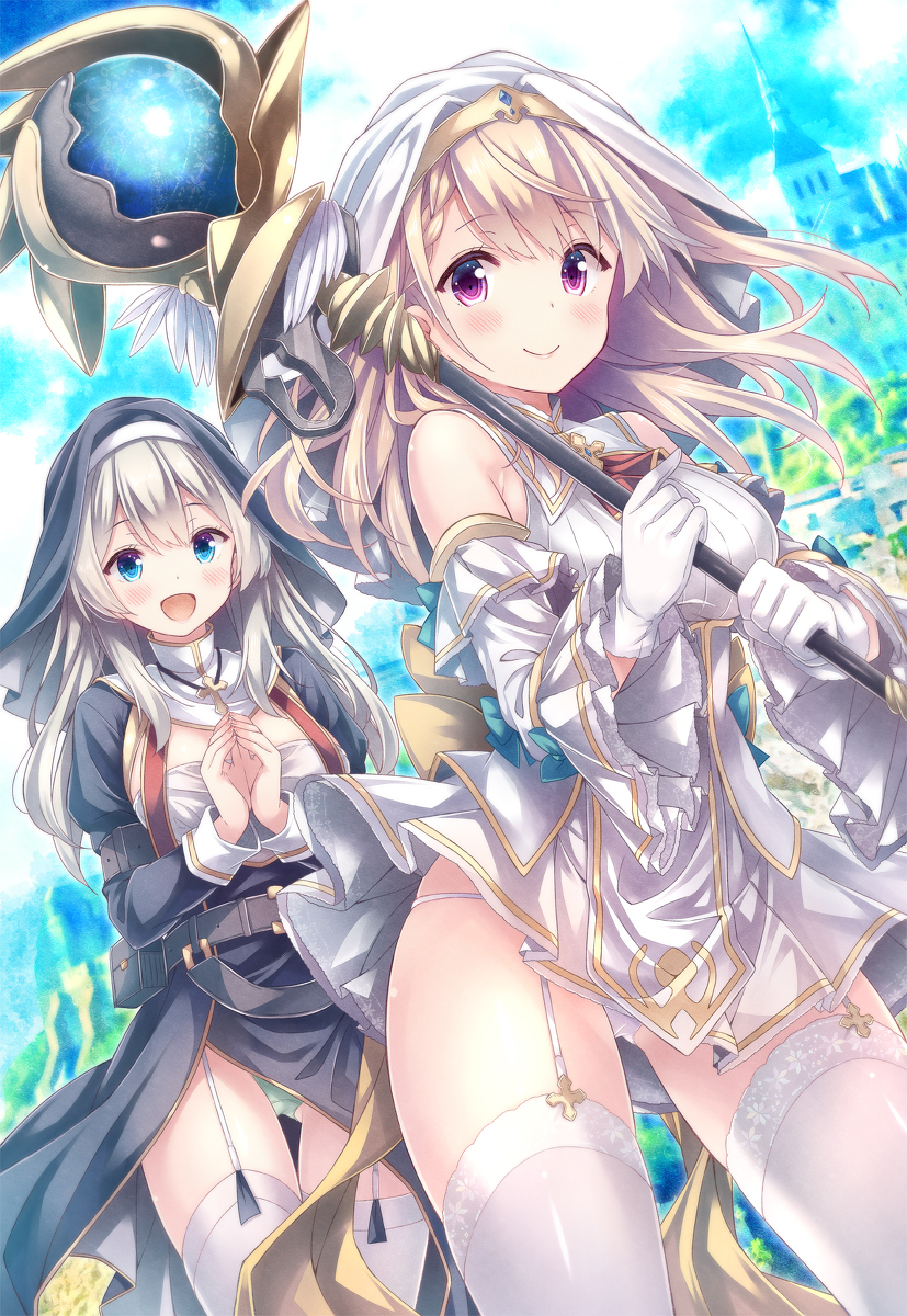 This is a pixiv picture whose title is 聖女さまとシスターさん.