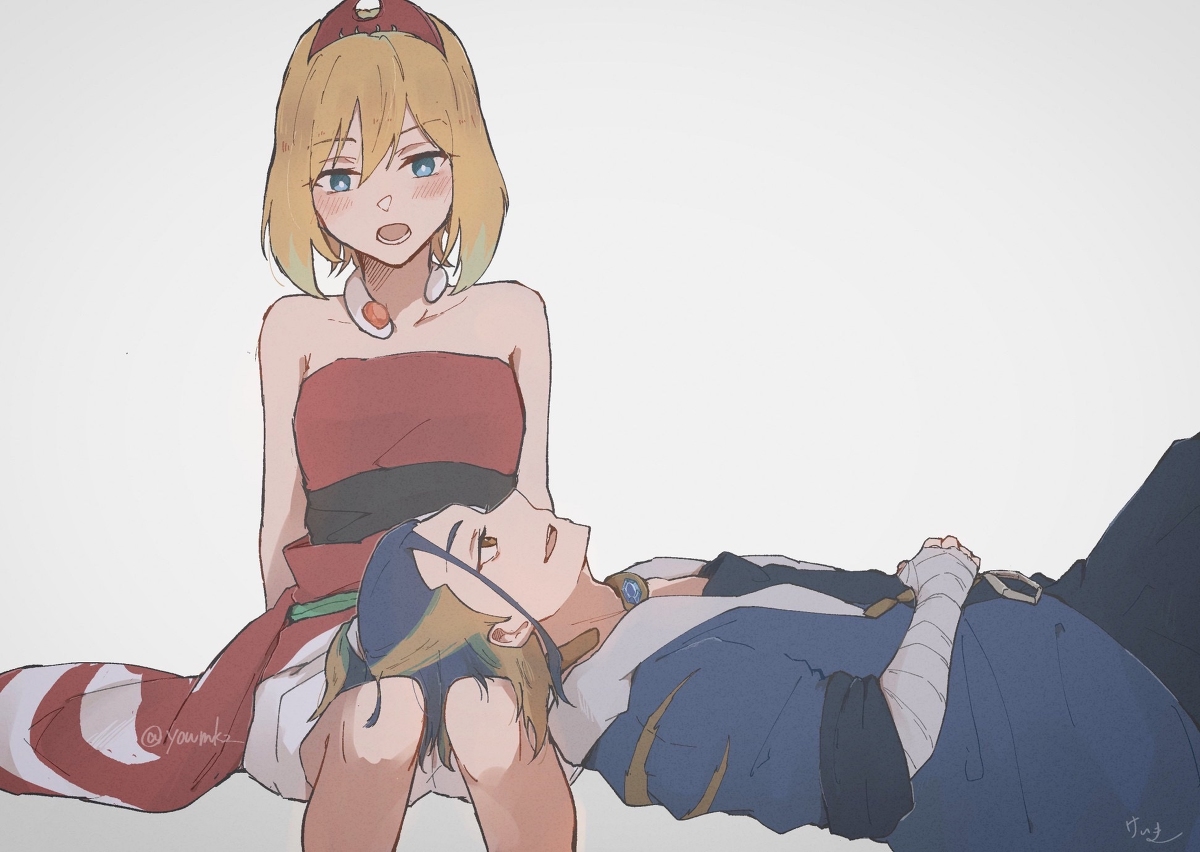 This is a pixiv picture whose title is ひざまくら.