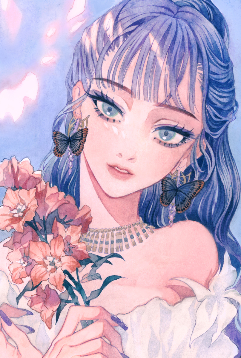 This is a pixiv picture whose title is 藍.