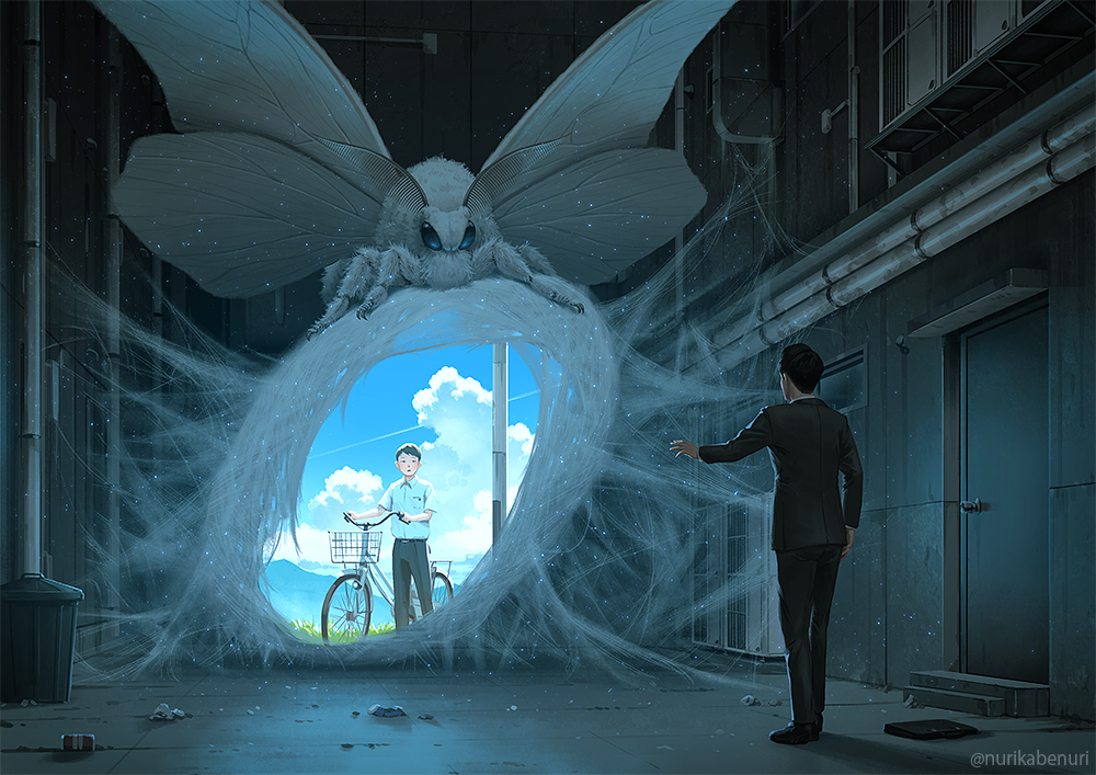 This is a pixiv picture whose title is 懐古蛾.