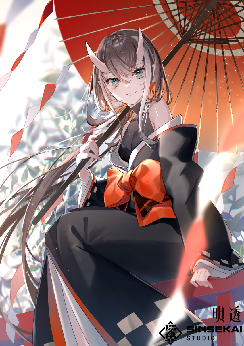 This is a pixiv picture whose title is 白夜の鬼姫.
