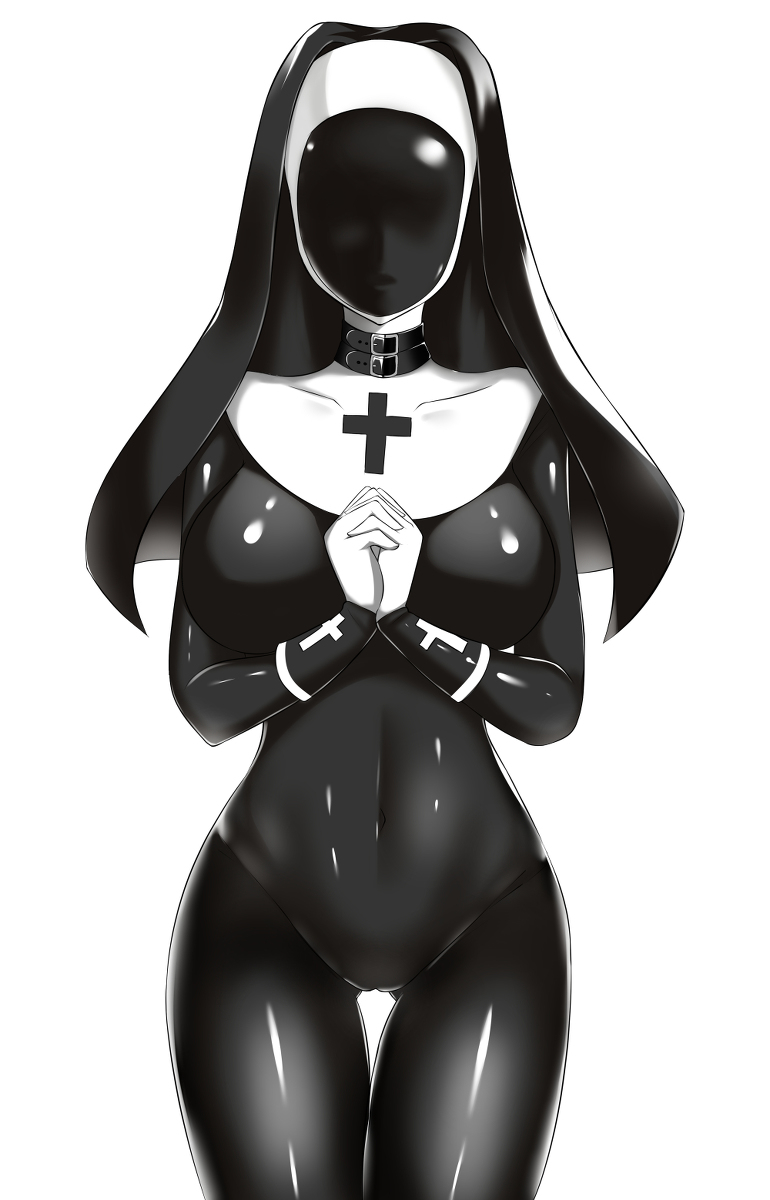 This is a pixiv picture whose title is Latex nun.