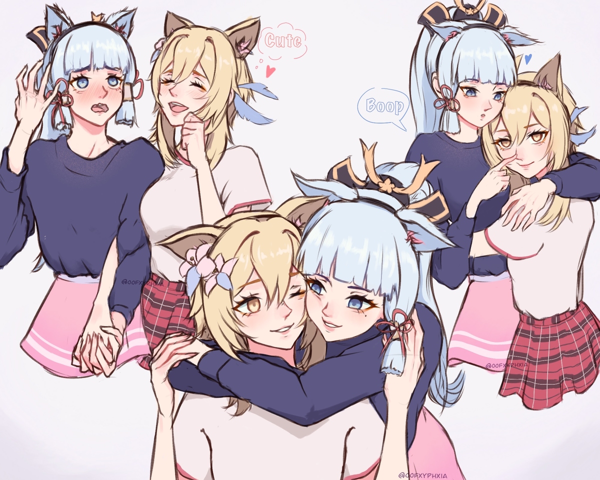 This is a pixiv picture whose title is AyaLumi hugs.