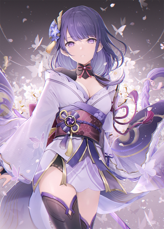 This is a pixiv picture whose title is 雷電将軍.