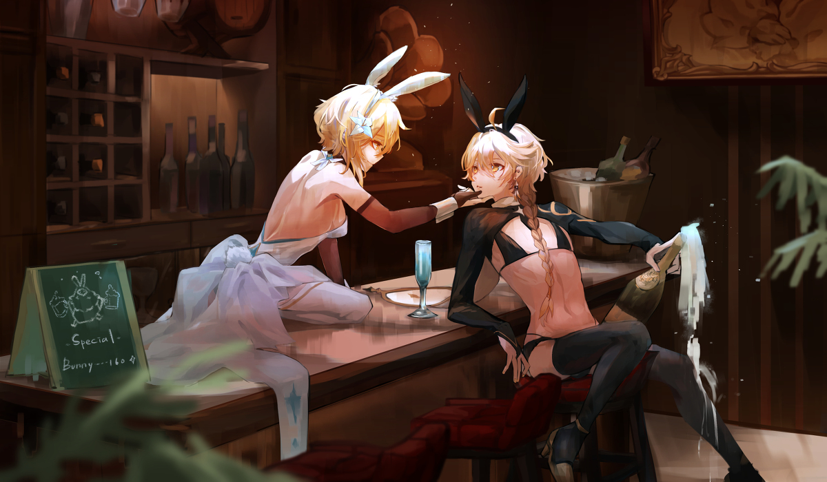 This is a pixiv picture whose title is Bunnies' Bar.
