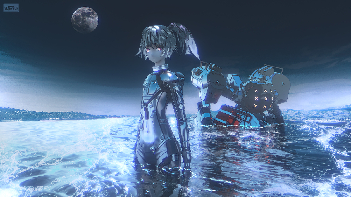 This is a pixiv picture whose title is 七实· 冰海.