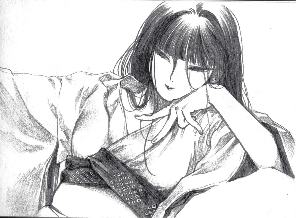 This is a pixiv picture whose title is 鉛筆.